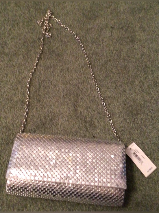 Jessica McClintock Handbags - NWT Jessica McClintock Silver Cassie Evening Clutch